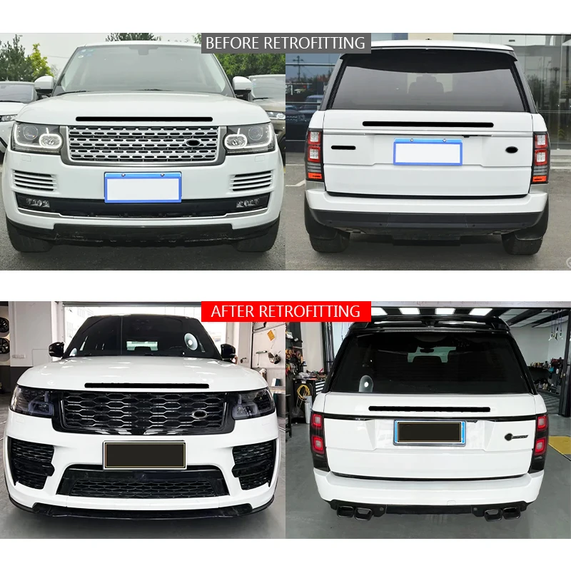 2013-2017 Upgrade 2018-2022 Front Bumper Rear Bumper Headlights Taillights Body Kit for Range Rover Executive Upgrade SVO