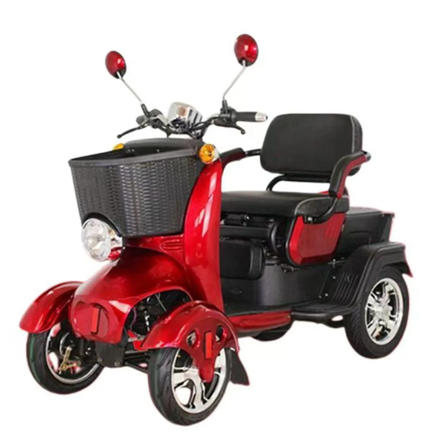 60V 4-Wheel Electric Scooter Motorcycle with 1000W Motor Free Will Double Seat Design for Elderly Mobility Scooter