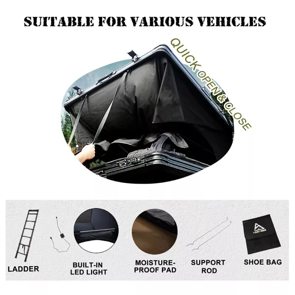 YOLO Wholesale Price One Bedroom Aluminium Hard Shell Rooftop Tent Three/ Four-Season Tube Type Truck Camper Canopy Car Camping