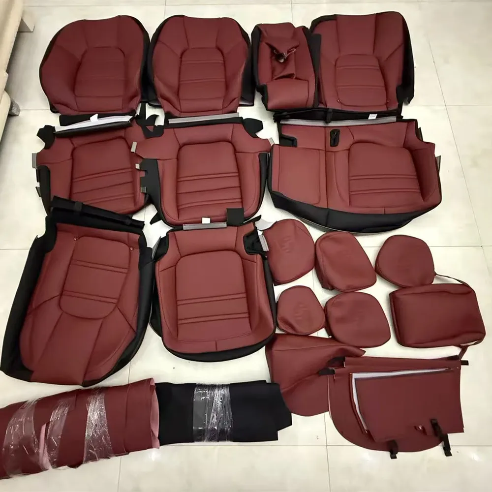 Full Set Luxury Leather Seat Cover Customized Colors Patterns and Logos for Cayenne 957 958 9Y0 Panamera 970 971 Macan 911