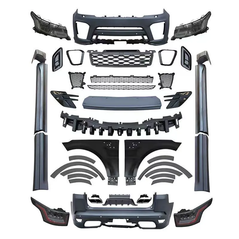 Body Kit for LAND ROVER RANGE ROVER SPORT 2014-2017 Upgrade to 2018 SVR Style Include Front Rear Bumper Headlights Taillamps
