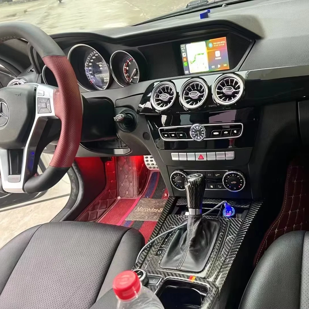 Accessories Interior Turbine Vent Panel Overlay for Mercedes Benz C Class W204 2019 - 2016  Interior Center Console