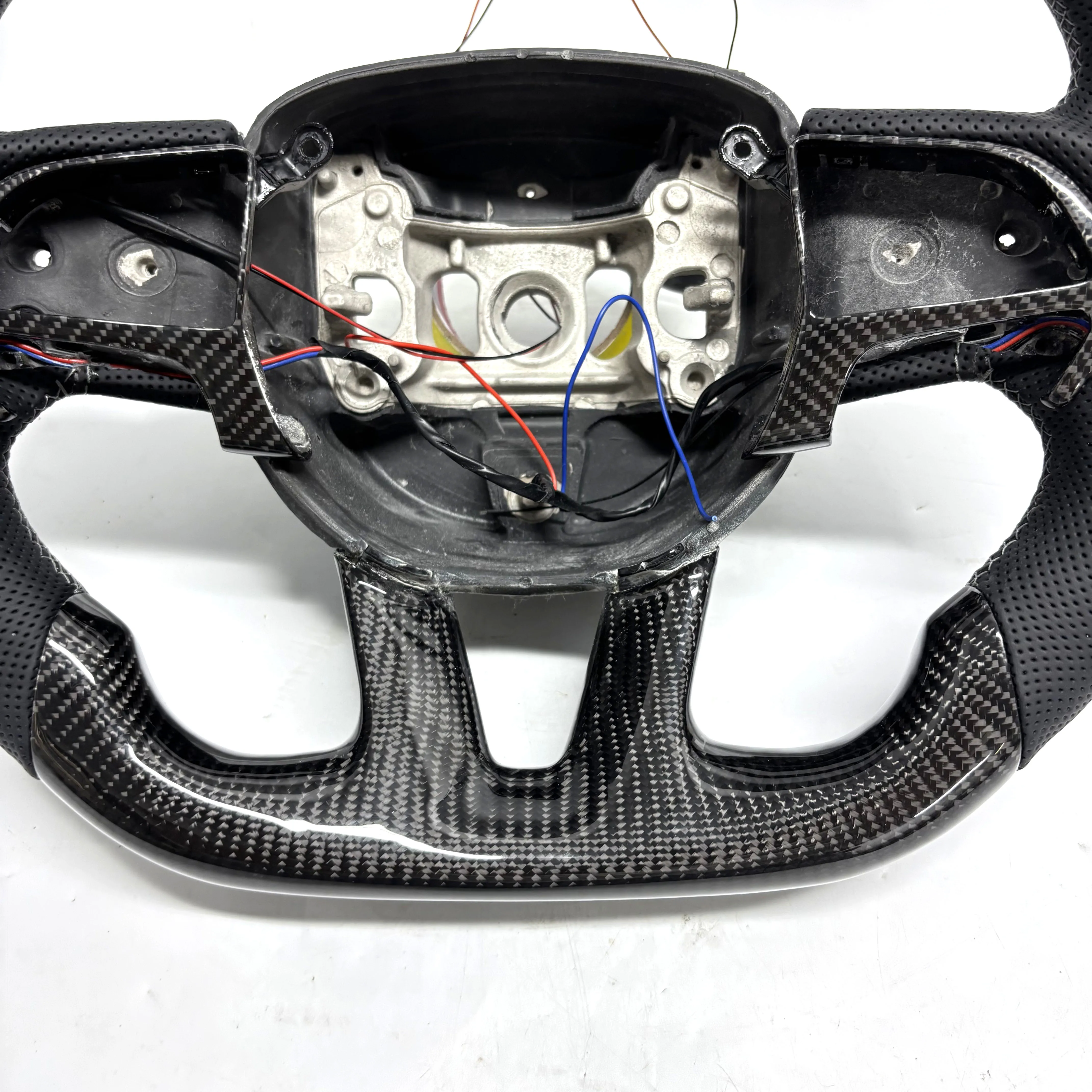Custom Carbon Fiber Leather Steering Wheel Designed for Dodge Challenger Hellcat Challenger SRT RT Series Charger Models