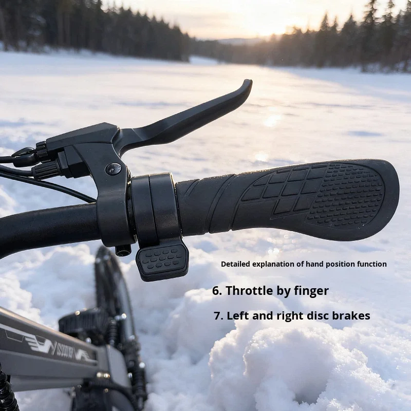 New Adult Electric Snowmobile Ski Bike Winter Ice Sled Anti-Skid Track Snowboard 48V 200kg Load Capacity