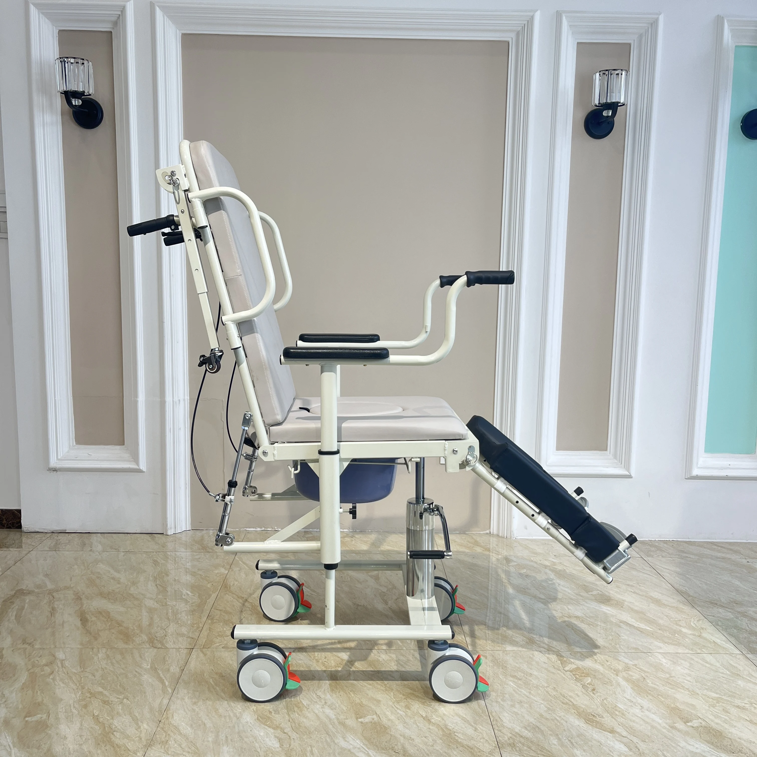 Paralyzed Elderly Lifting Hydraulic Nursing Transfer Device, Multi-functional Mobile Chair for Disabled People