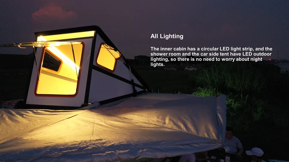 New 2-Person Auto Folding Rooftop Tent Aluminum Roof Hard Shell Car Tent Outdoor Camping Top Shell Sale