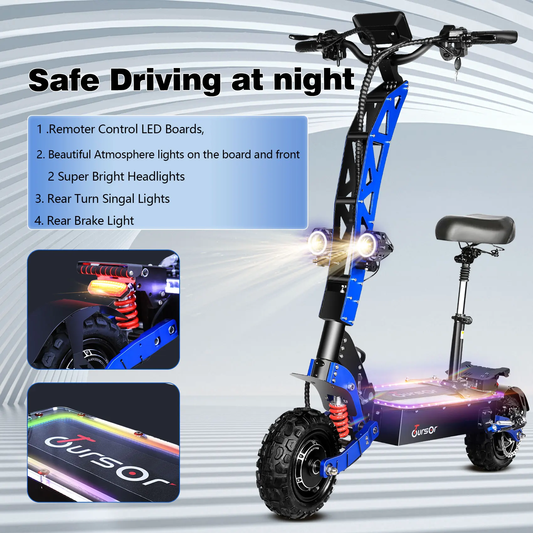 2026 Range Foldable Waterproof Off-Road Dual Motor with Seat  Two-Wheel Electric Scooter 6000W 60V 85KM/H 90KM