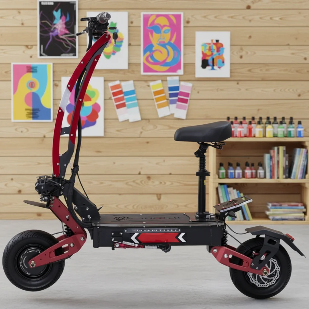 Off-Road Vacuum Tires 11 Inch 60V Dual Motor Foldable Electric Scooter for Adults-IP65 Waterproof Lithium Fast