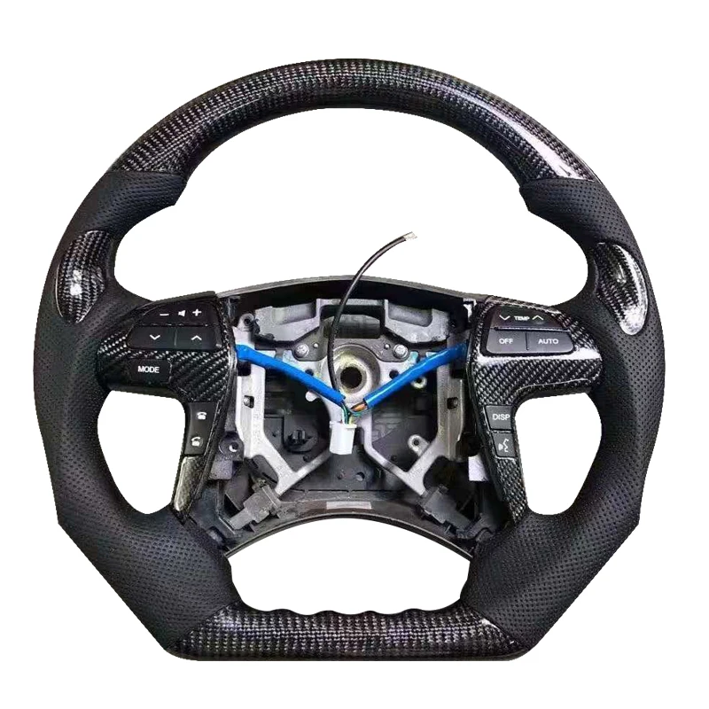 Custom Wood Car Steering Wheel for Toyota Hilux Revo Fortuner Vigo 2011 to 2018 Steering Wheel Carbon Fiber