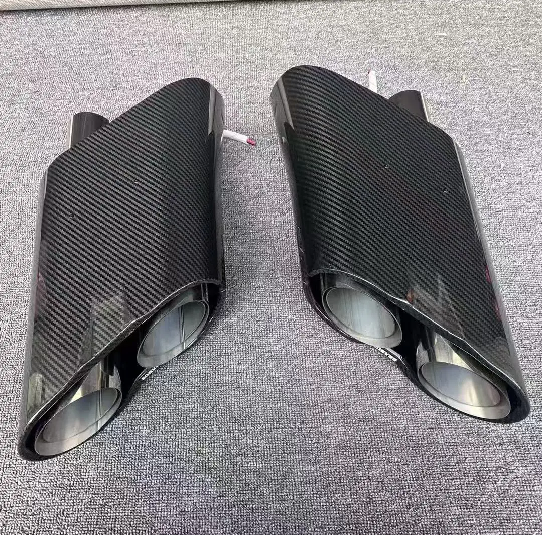 For OEM G900 Rocket Style Dry Carbon Fiber Car Rear Exhaust Pipe Led Decoration Protection