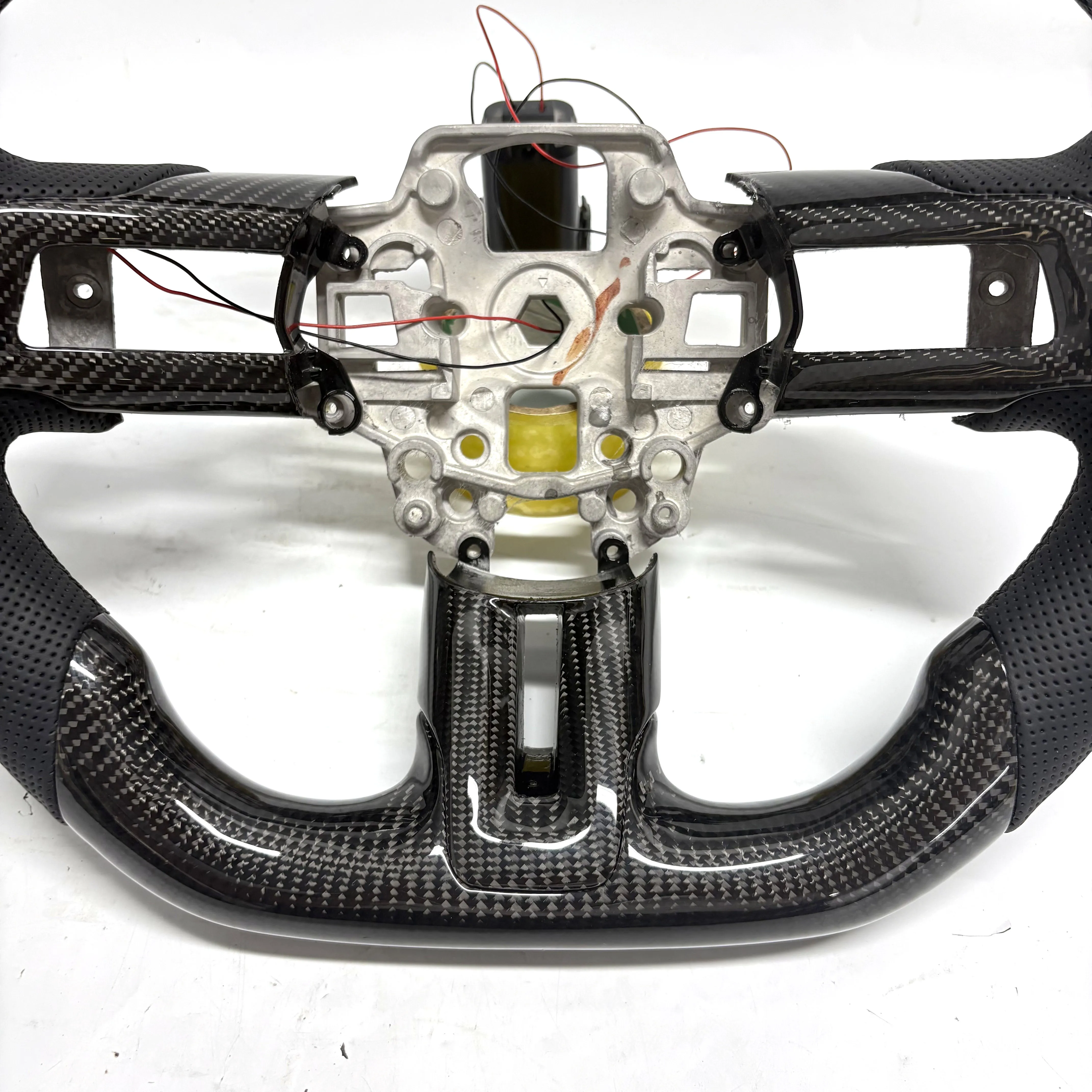 Carbon Fiber Leather LED Steering Wheel for Ford Mustang GT 2014-2023