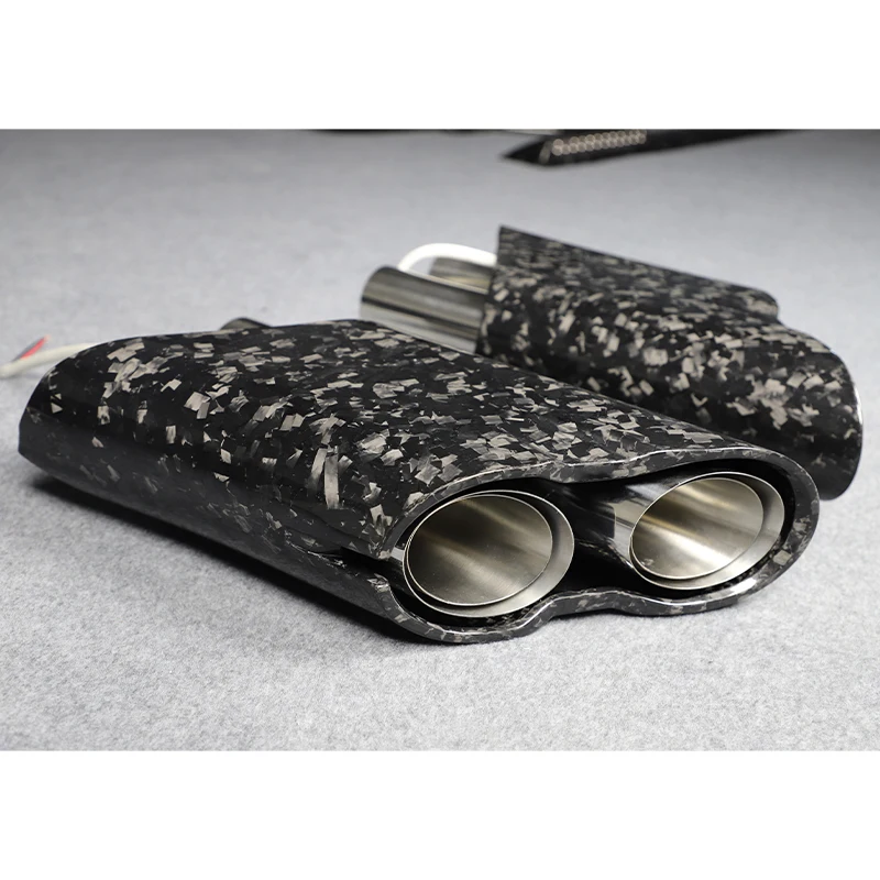Car Upgrade Carbon Fiber Shine Straight Pipe Exhaust Tailpipe New Condition Fit for Benz 2002-2016 AMG G63 W464