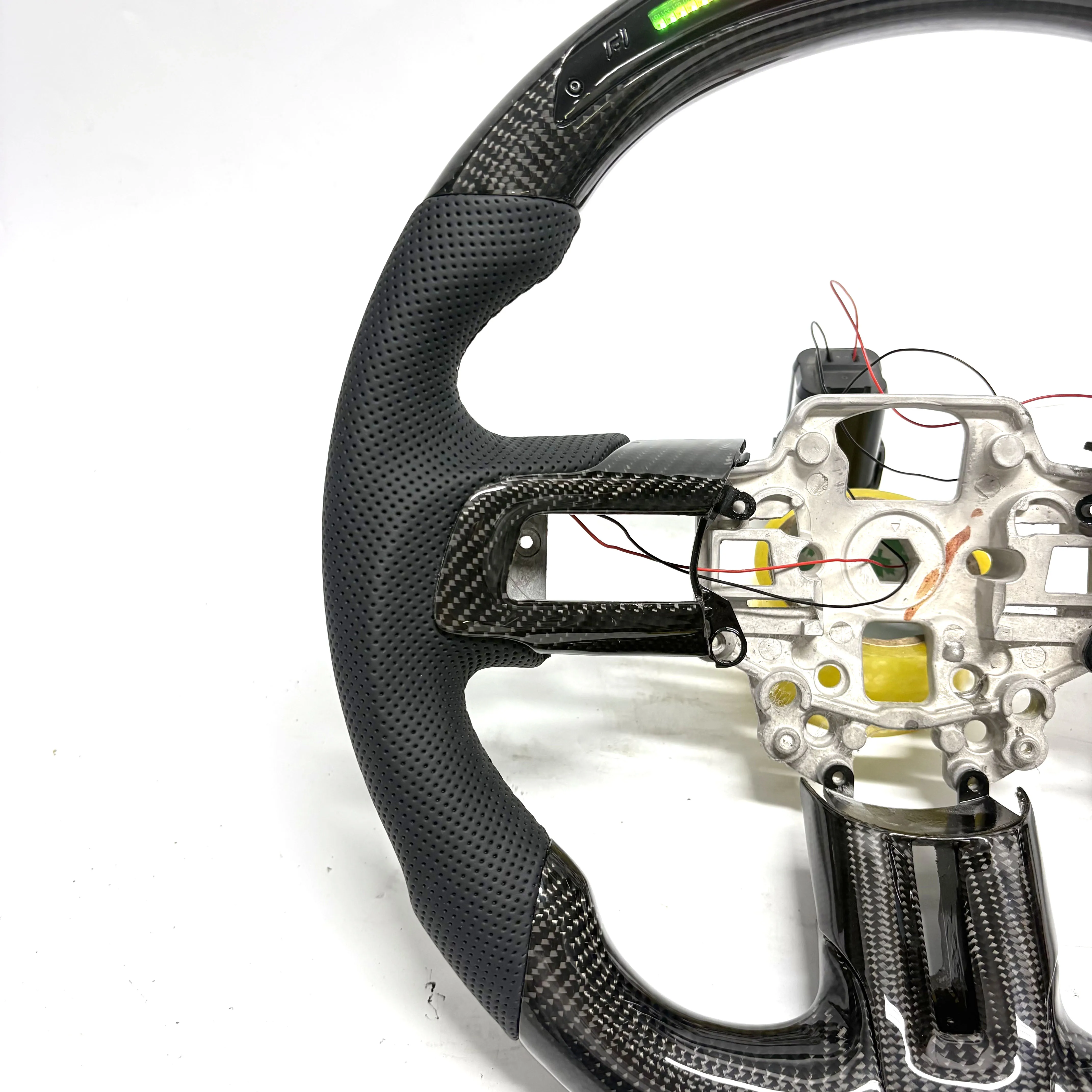 Carbon Fiber Leather LED Steering Wheel for Ford Mustang GT 2014-2023