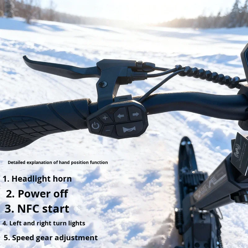 New Adult Electric Snowmobile Ski Bike Winter Ice Sled Anti-Skid Track Snowboard 48V 200kg Load Capacity