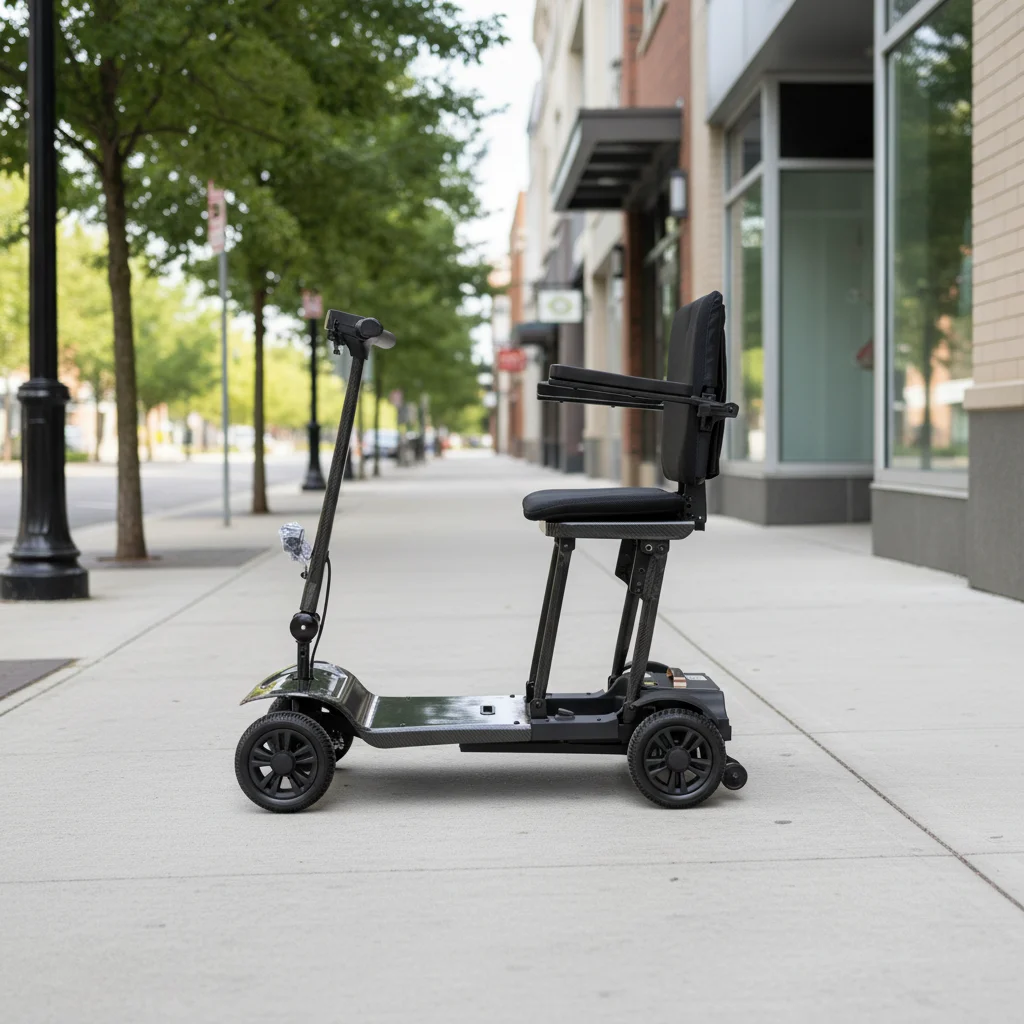 Automatic Folding Electric Elderly Mobility Scooter HENGYI HC702 200W Motor 19mph Lightweight Aluminum Alloy 100kg Capacity 24V