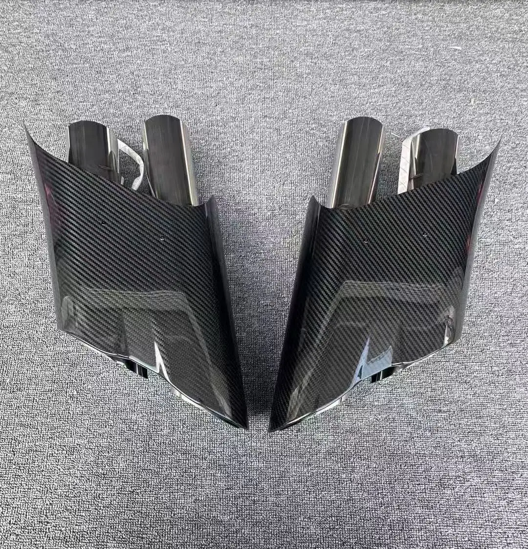 For OEM G900 Rocket Style Dry Carbon Fiber Car Rear Exhaust Pipe Led Decoration Protection