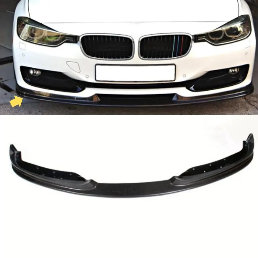 TIYPEOR Carbon Fiber Front Lip for F30 BMW 3 Series Entry Luxury Design Easy Installation Front Lip Splitter