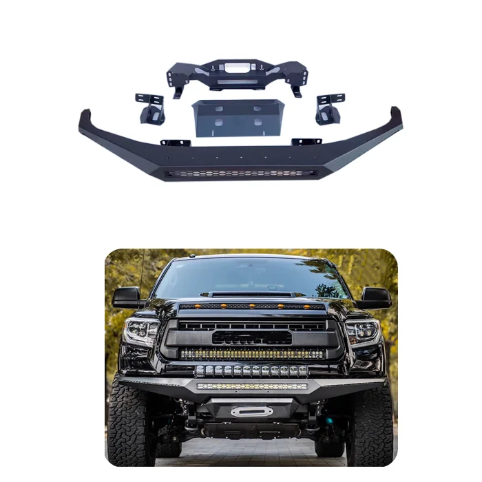 2014-2021 for Tundra Steel Front Bumper Bull Bar Black Exterior 4x4 Road Accessory Car Bumpers