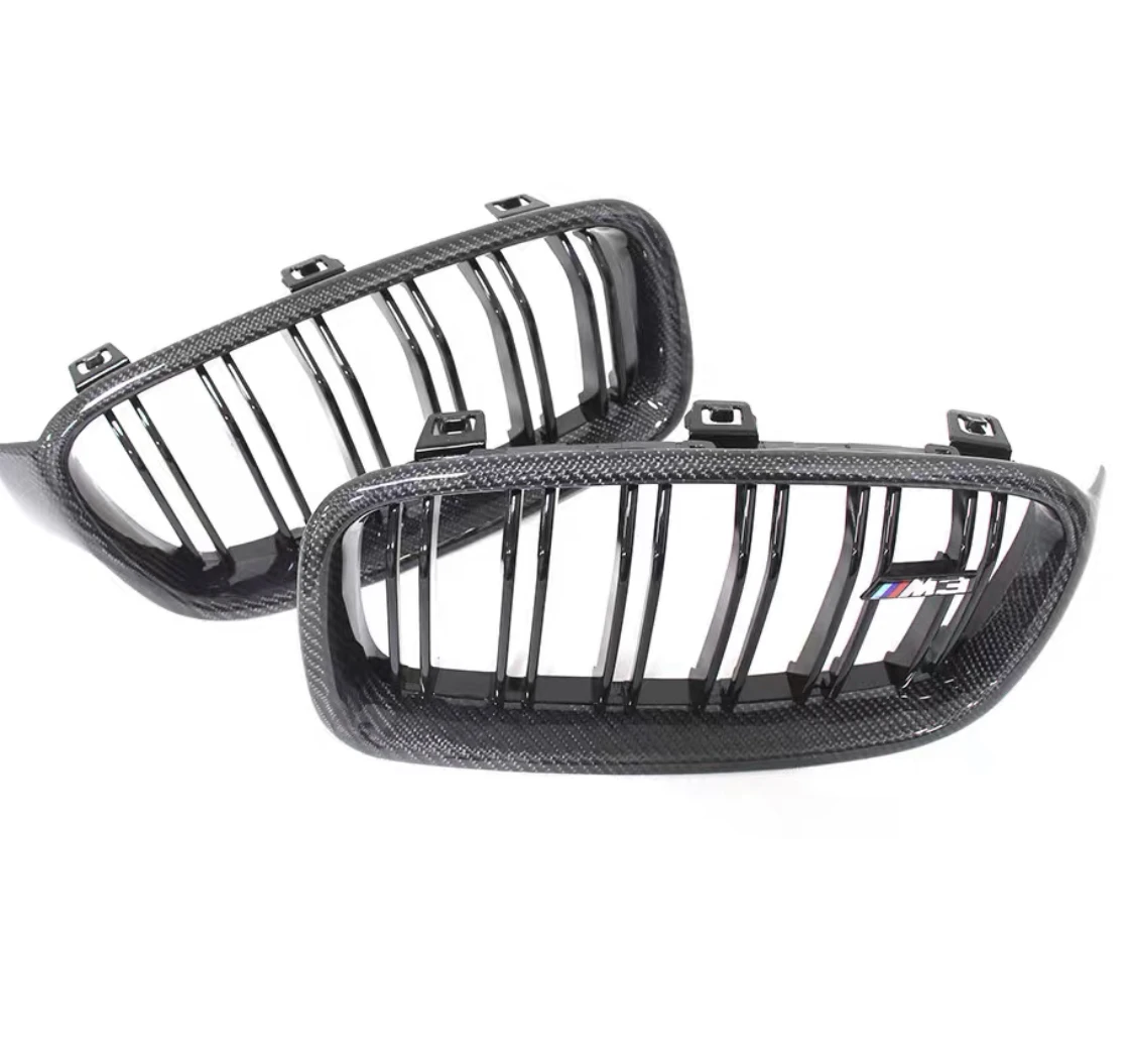 Carbon Fibre F30 Grilles for BMW 3 Series F30 Upgrade Bright Black Matte Black Water Transfer Full Star M Color F30 Front Grille