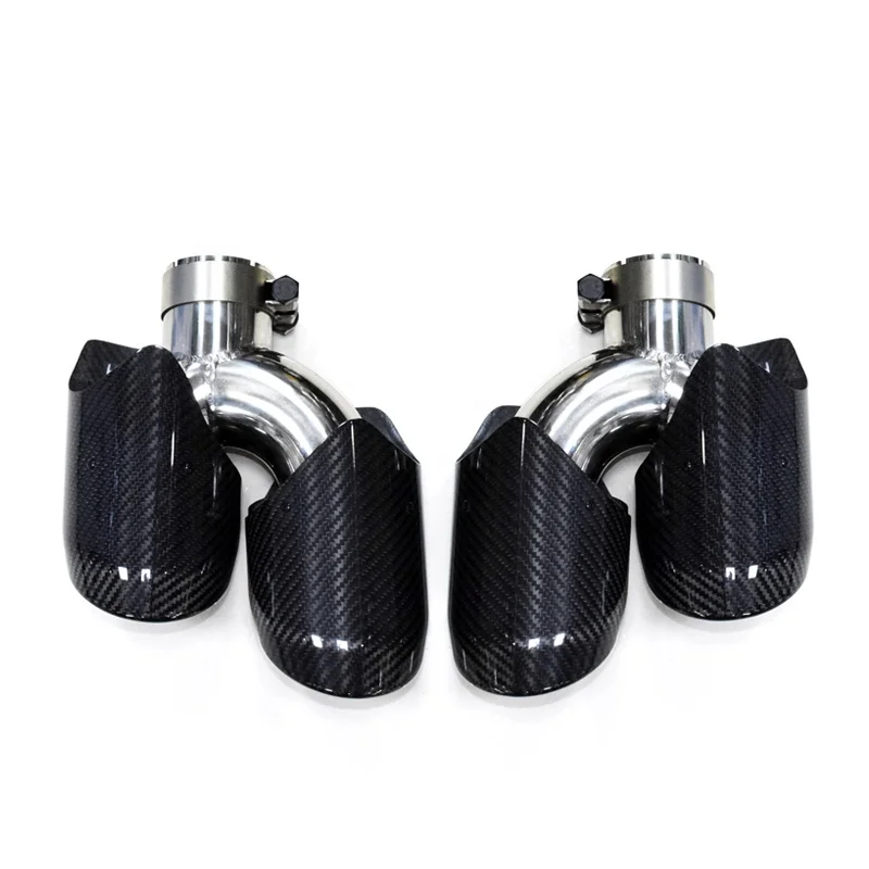 1 Pair Carbon Fiber Exhaust Tip for Porsche Macan 2014-2018 Exhaust Pipe Muffler Tailpipe Exhaust System Nozzle
