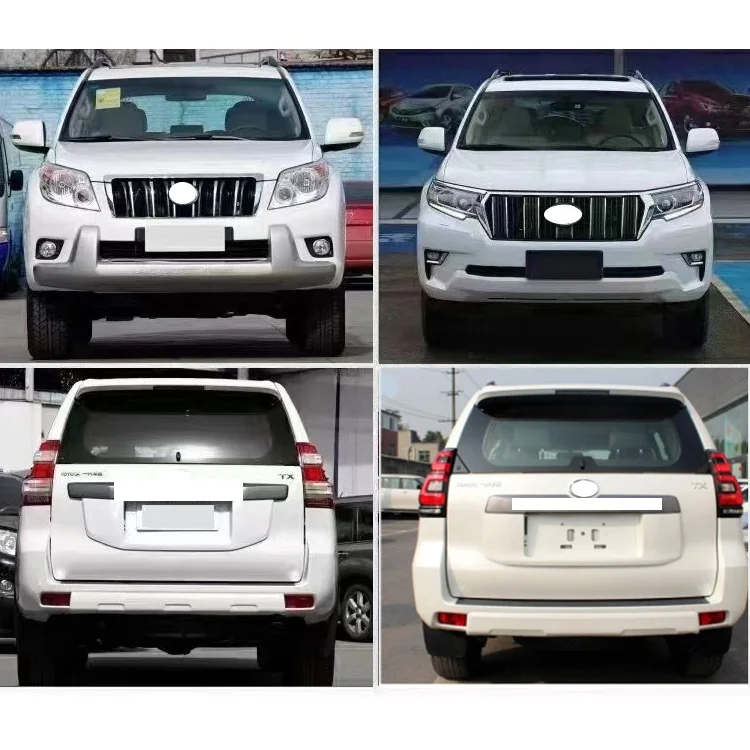 High Quality Facelift Front Bumper Rear Bumper Hood Headlight Tail Lights Body Kit for Prado FJ150 2010-2017 Upgrades 2018-2021