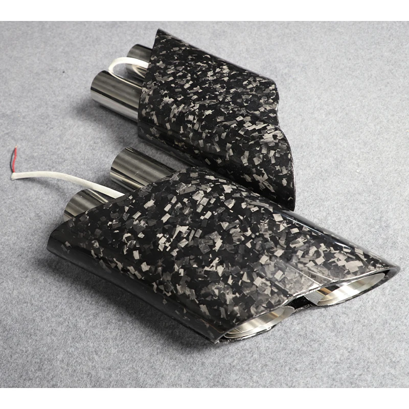 Car Upgrade Carbon Fiber Shine Straight Pipe Exhaust Tailpipe New Condition Fit for Benz 2002-2016 AMG G63 W464