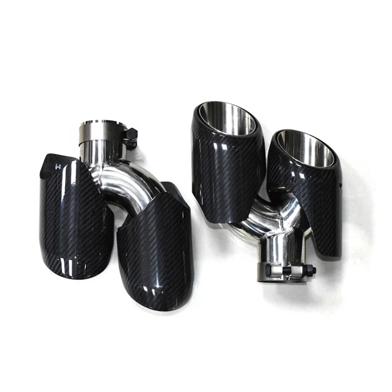 1 Pair Carbon Fiber Exhaust Tip for Porsche Macan 2014-2018 Exhaust Pipe Muffler Tailpipe Exhaust System Nozzle