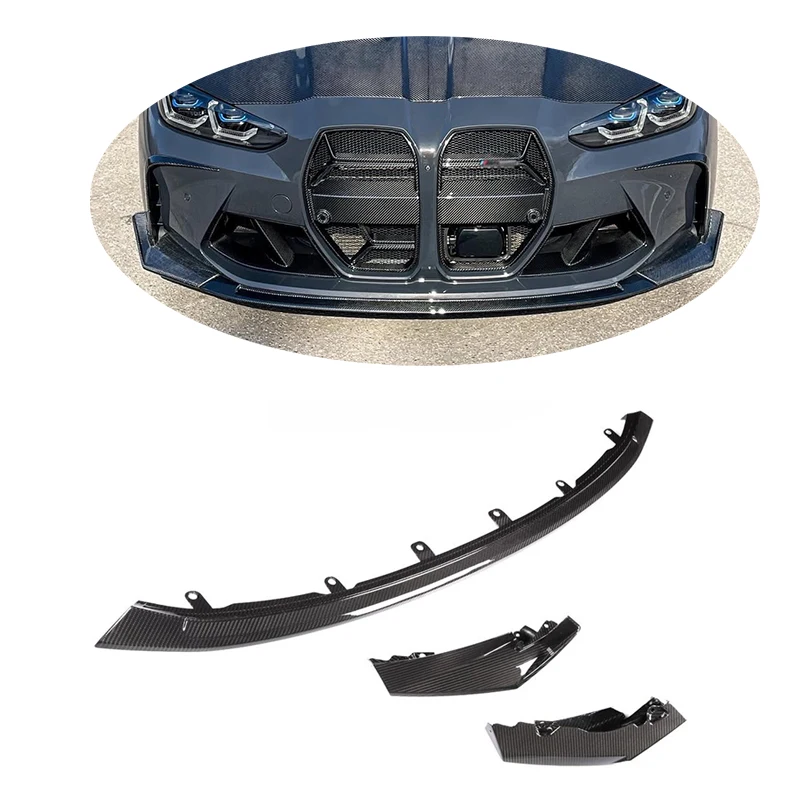 CSL Style G80 G82 Carbon Fiber Front Bumper Splitter Lip for BMW M3 M4 Front Spoiler 2021+