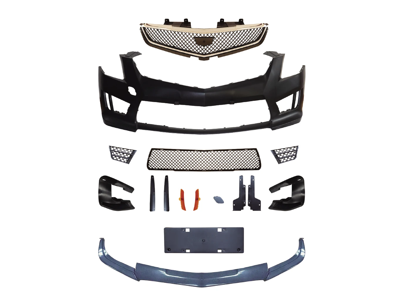 High Quality Auto Parts Body Kit 2013-2019 for Cadillac ATS Upgrade to ATS V Front Bumper with Grille Fender PP Front Bodykit