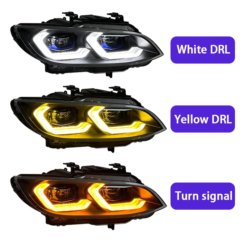 New 12V 6000K Dual-color LED Headlight Assembly Suitable for 2007-2012 3 Series E92 E93 M3 Modified Version LED