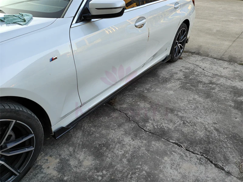 For 2019+ BMW 3 Series G20 G28 Sedan High-quality Carbon Fiber T-style Side Skirt Body Kit Outer Bumper