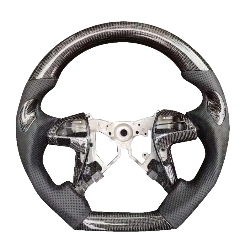Custom Wood Car Steering Wheel for Toyota Hilux Revo Fortuner Vigo 2011 to 2018 Steering Wheel Carbon Fiber