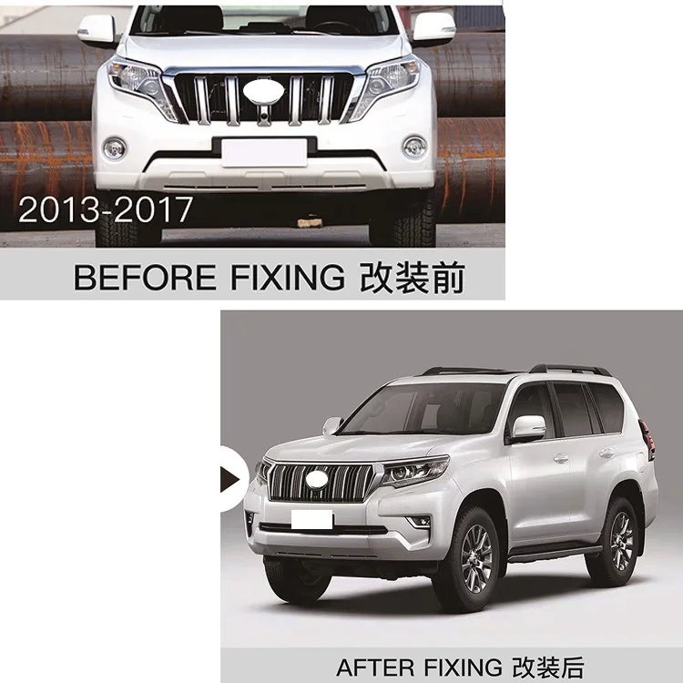 High Quality Facelift Front Bumper Rear Bumper Hood Headlight Tail Lights Body Kit for Prado FJ150 2010-2017 Upgrades 2018-2021