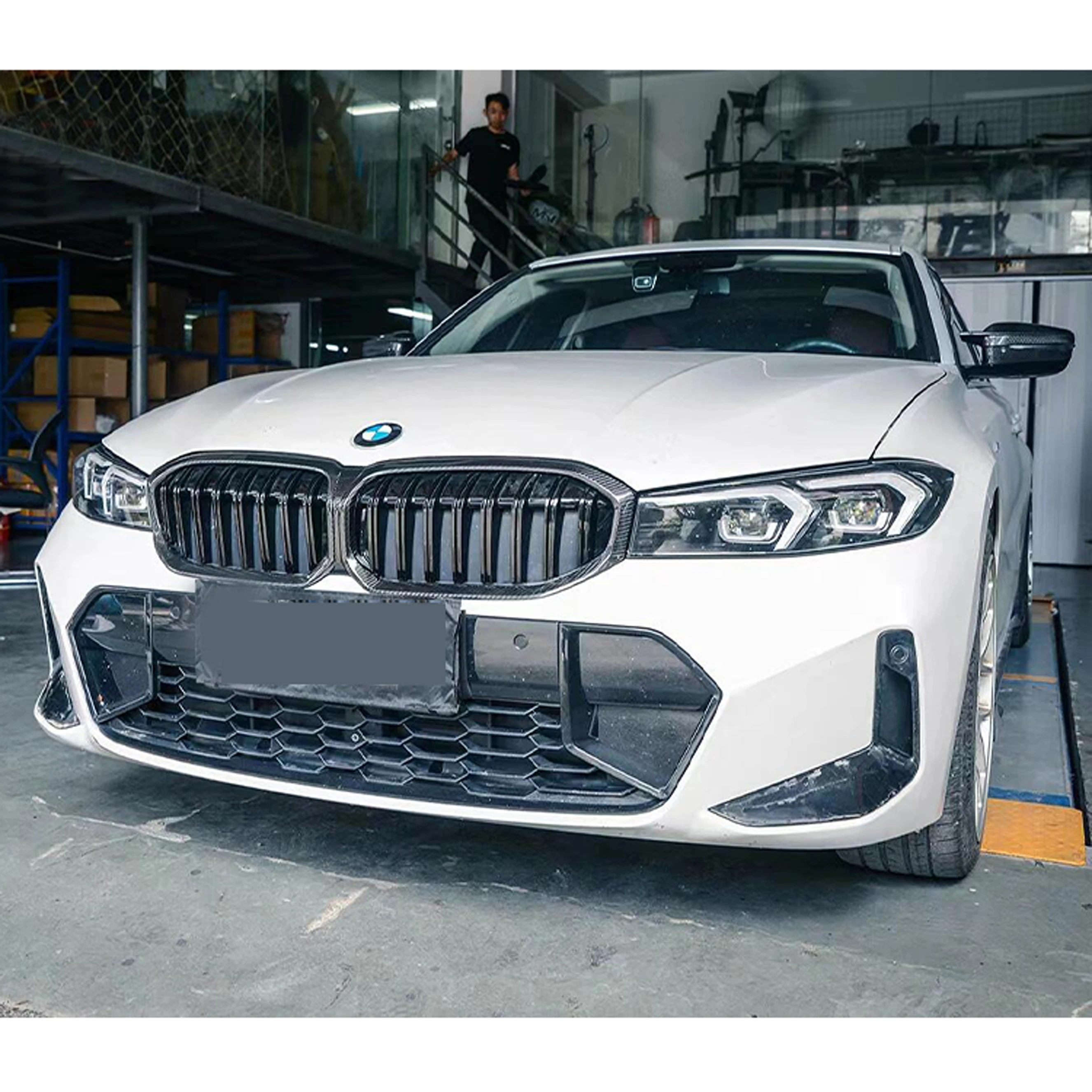 Suitable for 2019-2022 BMW 3 Series G20 G28 High Quality Carbon Fiber Double Bar Grille