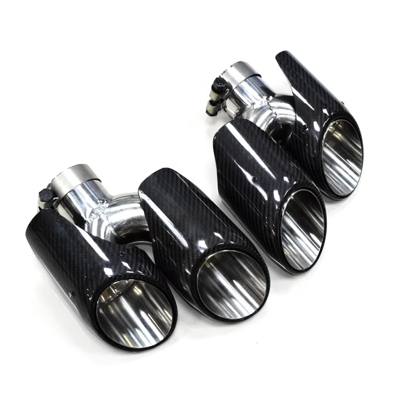 1 Pair Carbon Fiber Exhaust Tip for Porsche Macan 2014-2018 Exhaust Pipe Muffler Tailpipe Exhaust System Nozzle