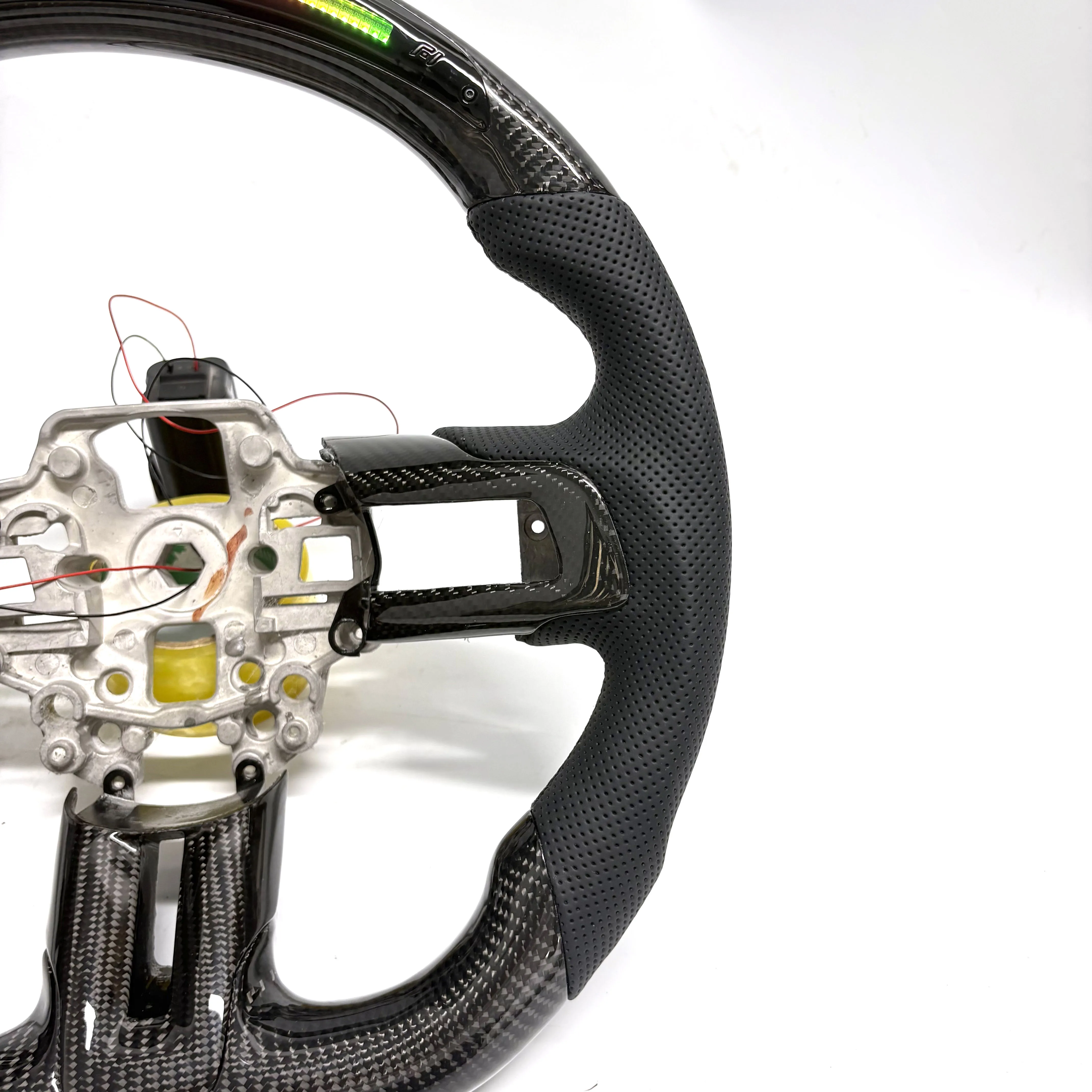 Carbon Fiber Leather LED Steering Wheel for Ford Mustang GT 2014-2023