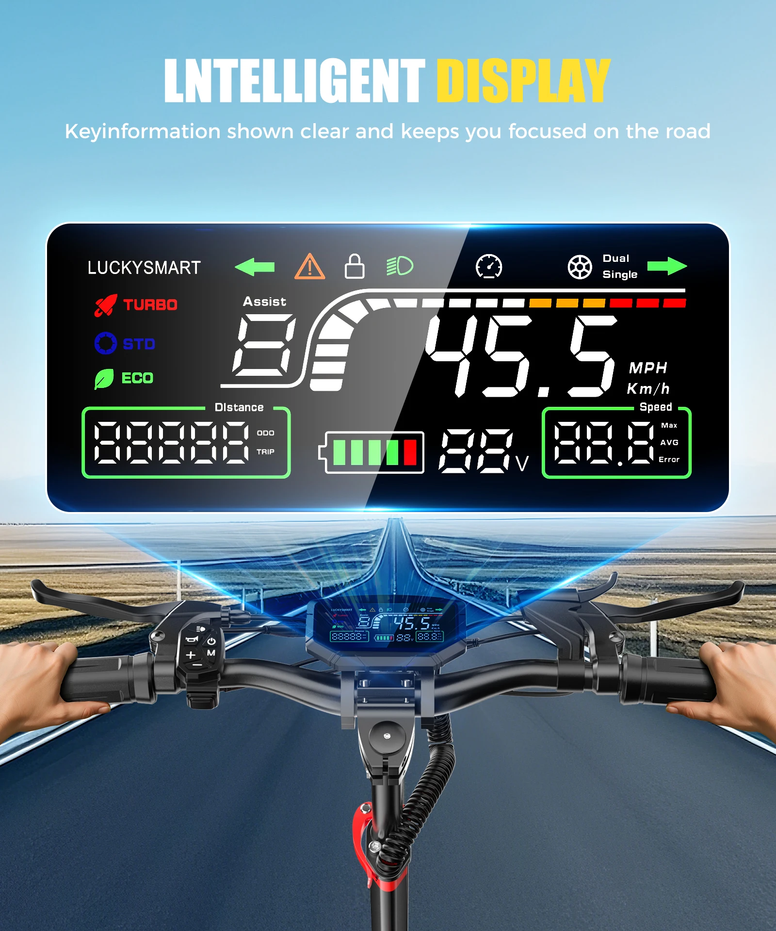 Waterproof 2 Wheel 1600W Off Road Electric Scooter All Terrain E-Scooter