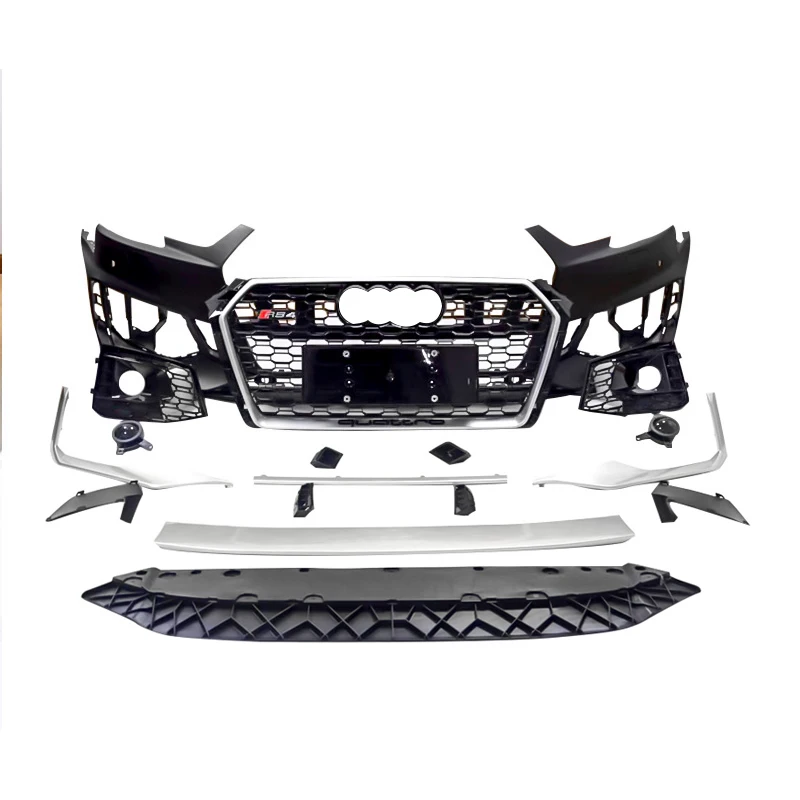 2017-2019 A4 S4 B9 Replacement RS4 style Front bumper and grill Modification Upgrade front bodykit fitment for adui A4 S4 B9