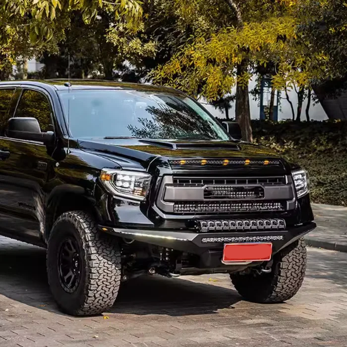 2014-2021 for Tundra Steel Front Bumper Bull Bar Black Exterior 4x4 Road Accessory Car Bumpers