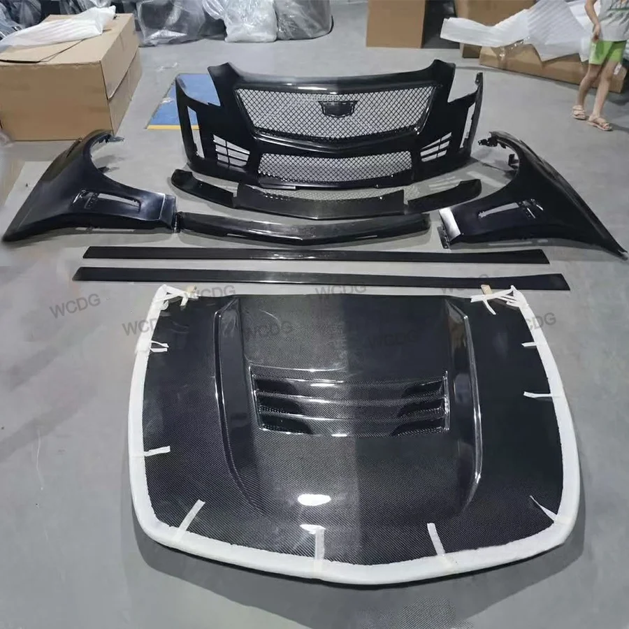 High Quality CTS-V Car Body Kit for Cadillac CTS CTSV 2014-2016 Front Bumper Hood Fender Spoiler Side Skirt Car Bodykit