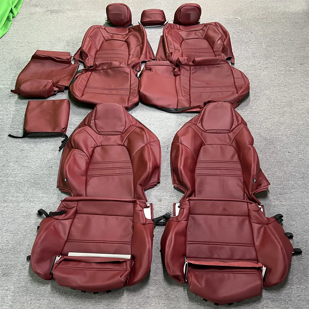 Full Set Luxury Leather Seat Cover Customized Colors Patterns and Logos for Cayenne 957 958 9Y0 Panamera 970 971 Macan 911