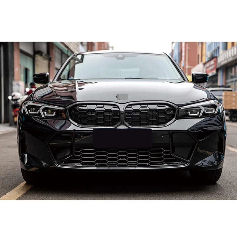 2023+ for BMW 3 Series G20 G28 LCI High-Performance Automotive Glossy Black Carbon Fiber Car Grille Honeycomb Design New Conditi
