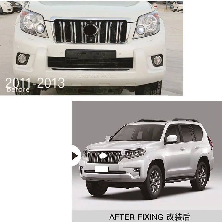 High Quality Facelift Front Bumper Rear Bumper Hood Headlight Tail Lights Body Kit for Prado FJ150 2010-2017 Upgrades 2018-2021
