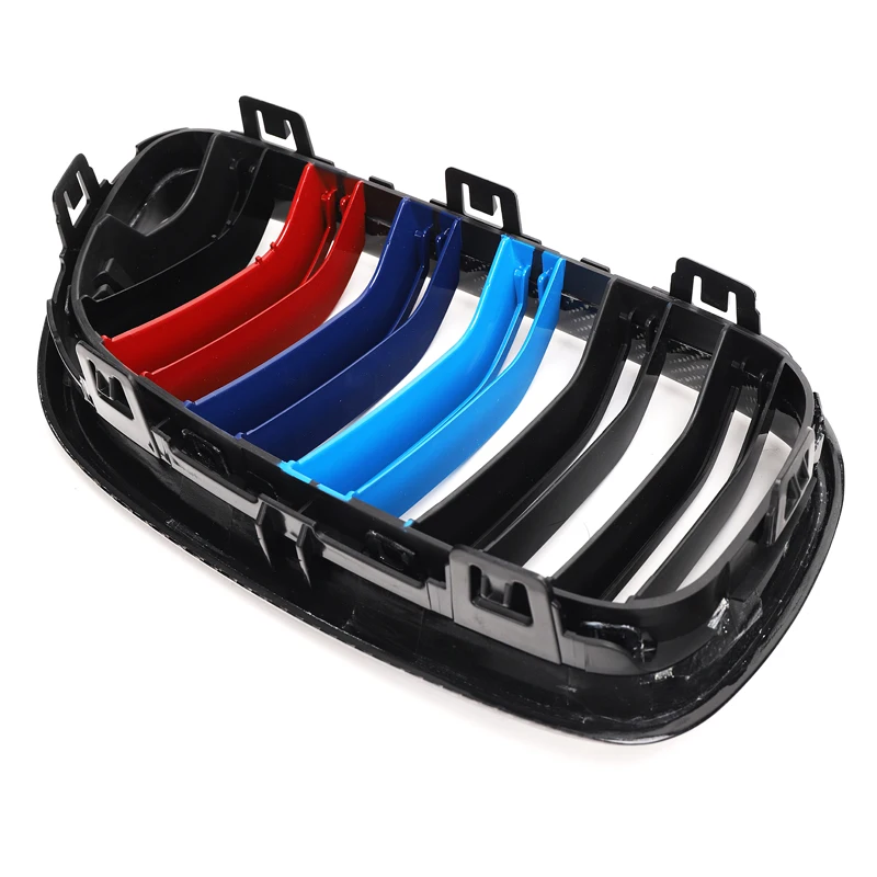 Carbon Fiber Glossy M Color Front Kidney Grille Double-line for BMW  2 Series F22 F23 2014-2016 M Style  Bumper Grill