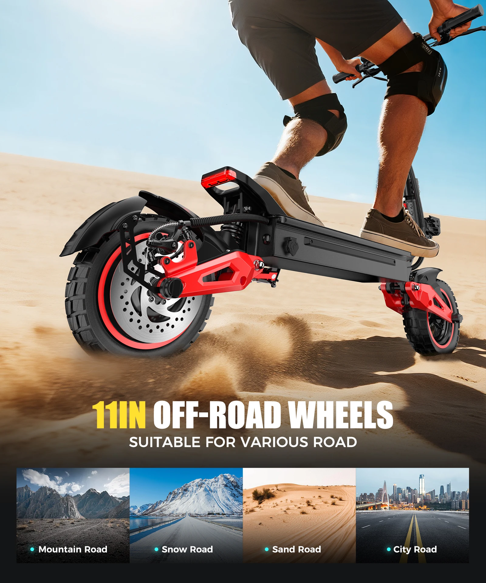 Waterproof 2 Wheel 1600W Off Road Electric Scooter All Terrain E-Scooter