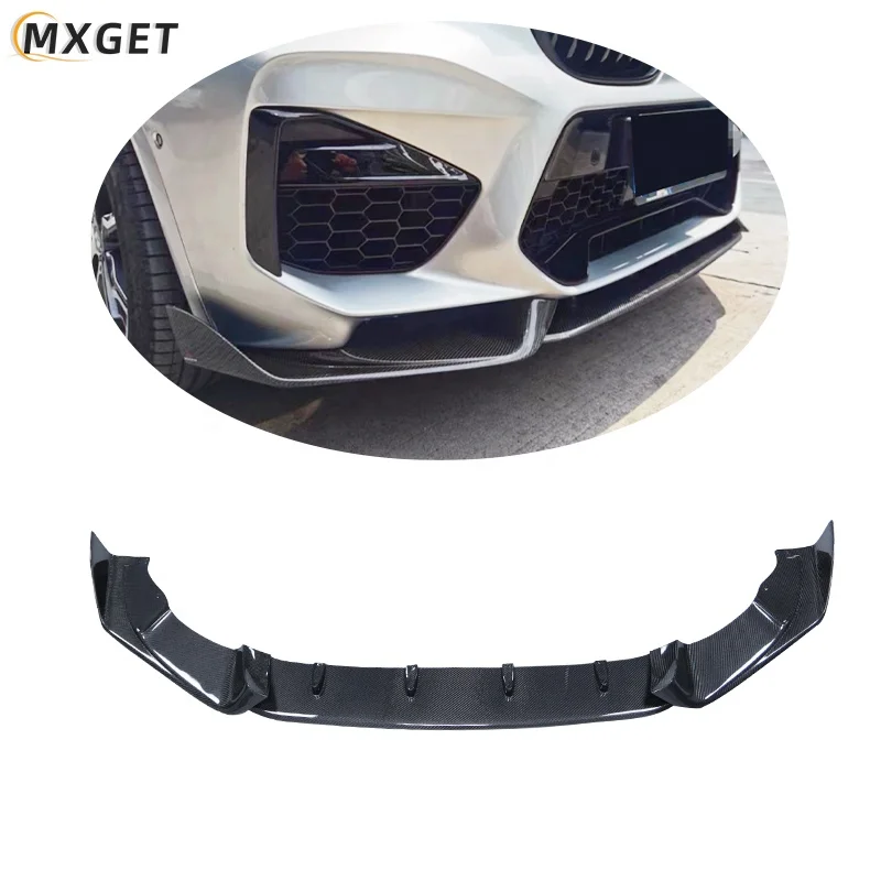 High Quality AE Style Carbon Fibre Body Kit Front Bumper Lip Splitter for BMW X3M F97 X4M F98 2019-2021