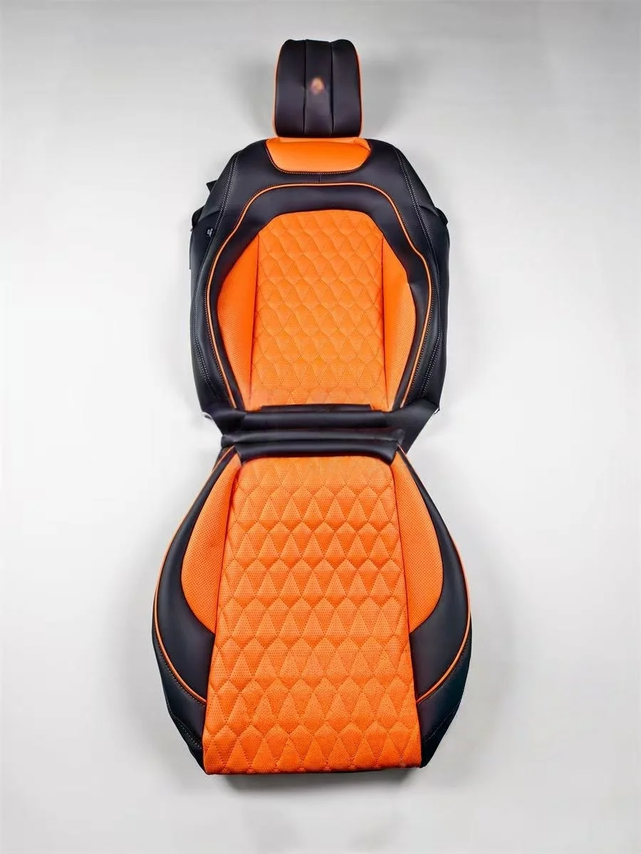 Black and Red Diamond Pattern Full Set Leather Seat Cover for Benz G Class W463 W464 W465 Interior Kits Popular Style for G55