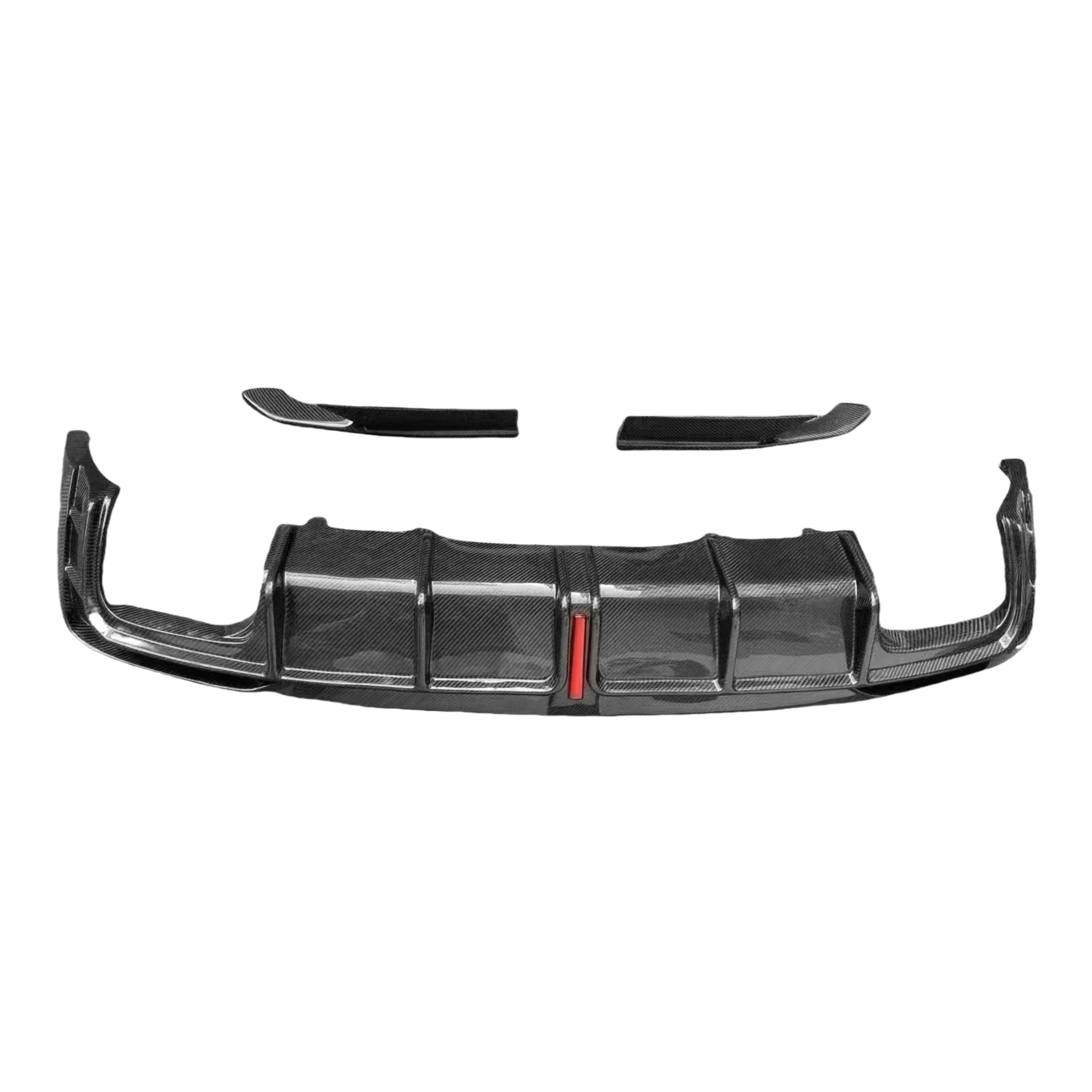 3 PCS Carbon Fiber Car Bumpers Front Lip Rear Bumper Diffuser With LED Light Spoiler for Audi A4 B10 Sports 2021+ A4 Diffuser