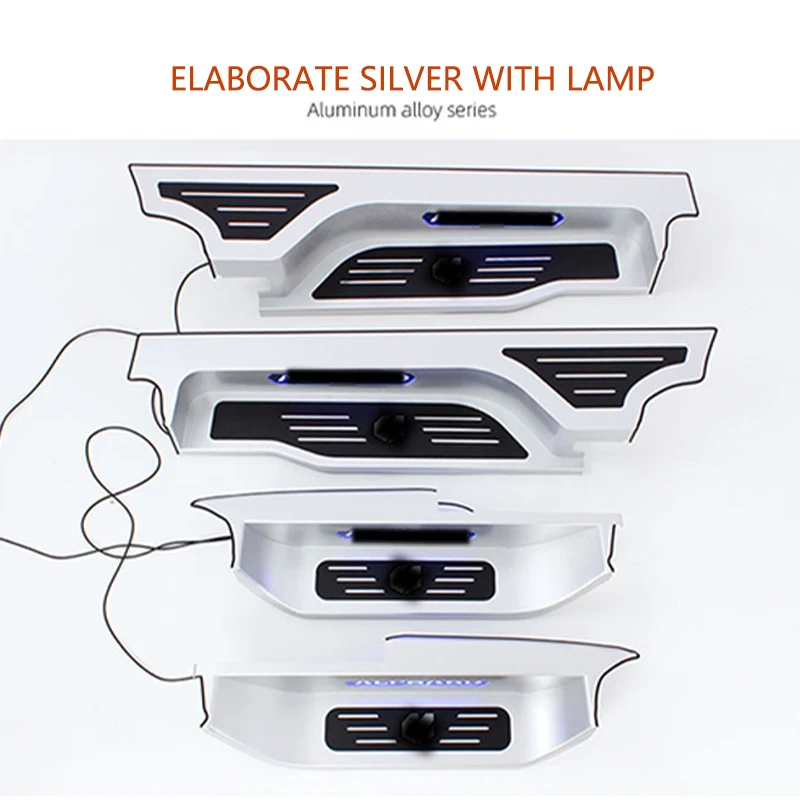 Auto Upgrading Parts  Car  Aluminum Alloy  Door Sill   With  LED Light Auto Threshold  for  Toyota Alphard