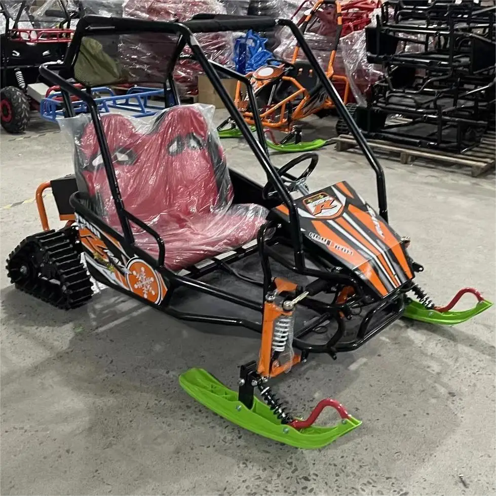 QIQU Heavy-Duty Steel Frame Dual Disc Brakes 200KG Load Capacity 48V800W High-Torque Two-Seater Electric Snowmobile